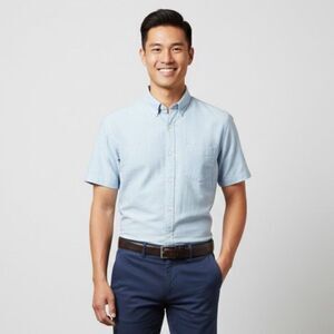 Wallin & Bros Blue Short Sleeve Button Down Size Medium